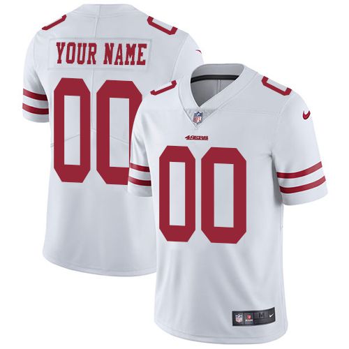 2019 NFL Youth Nike San Francisco 49ers Road White Customized Vapor jersey
